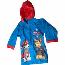 Paw Patrol Rain Jacket Coat. Size Kid's Medium Nickelodeon Hooded Snap Buttons