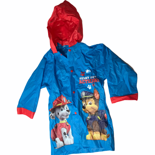 Paw Patrol Rain Jacket Coat.  Size Kid's Medium Nickelodeon Hooded Snap Buttons - Picture 1 of 10