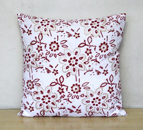 Funda de cojín de algodón indio bloque de mano patrón floral decoración del hogar Reino Unido - Imagen 70 de 92