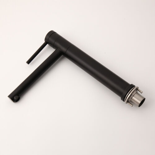 360°Swivel Bathroom Sink Faucet Set Matte Black Single Hole Long Spout Mixer Tap - Picture 10 of 12