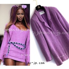 CHANEL 94S ICONIC Lavender Purple Vintage Naomi Campbell Tweed Jacket 38 US6