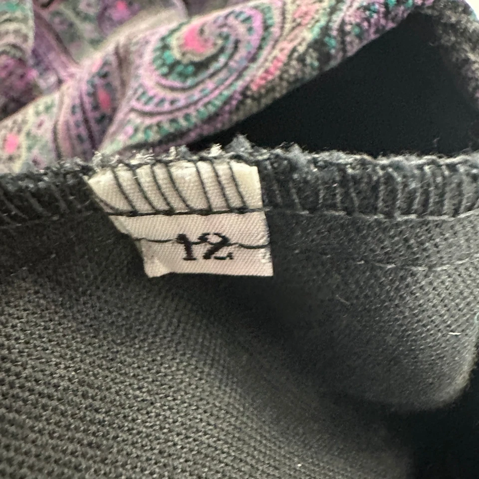 Womens Vintage Whimsigoth Velvet Paisley Skirt Size 12 Dark Academia Boho Luxe - Image 3 of 4