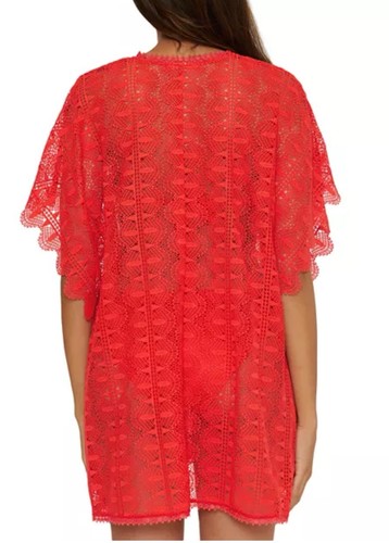 Trina Turk Voila Crochet Lace Tie Front Caftan Swim Cover-Up Size S-M NEW $188 - Picture 5 of 8