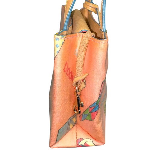 Dooney & Bourke Mini Top Handle Coated Pink Canvas Bag Summer Theme - Picture 3 of 8