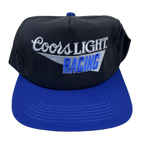 Vintage Coors Light Racing Mütze Cap Snapback blau schwarz USA 90s K Products Beer B