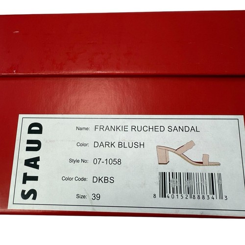 STAUD Frankie Leder Sandalen mit Rüschen in Dark Blush Größe 39 / US 9 - Bild 15 von 20
