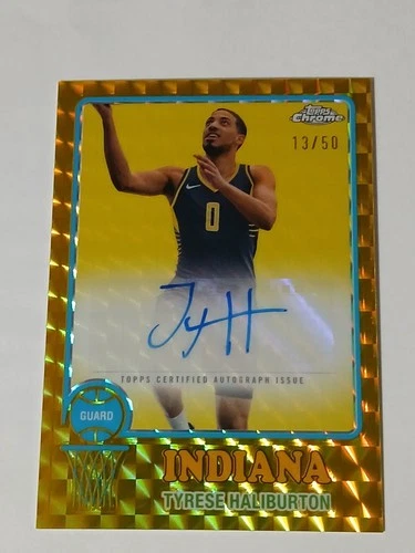 2024 Topps Chrome Basketball Gold Refractor Tyrese Haliburton #73TA-TH PSA 9