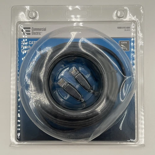 NEW!! Commercial Electric 25’ CAT 6 Patch Cord - 1001 015 608 CAT6