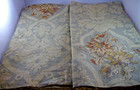 2 POTTERY BARN Panel Curtain Drape Camilla Gray Gold Linen Lined 50x84 (See Desc