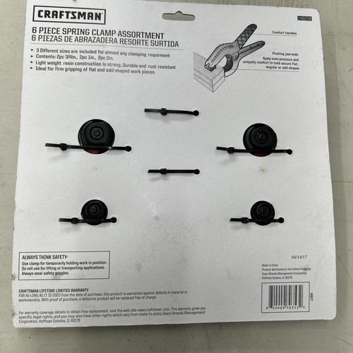 Surtido de abrazaderas de resorte Craftsman 6 piezas #31493, Sears, caja abierta - Imagen 3 de 4