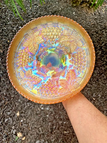 Northwood Carnival glass Marigold Grape and Cable Master Ice Cream Bowl  *super*