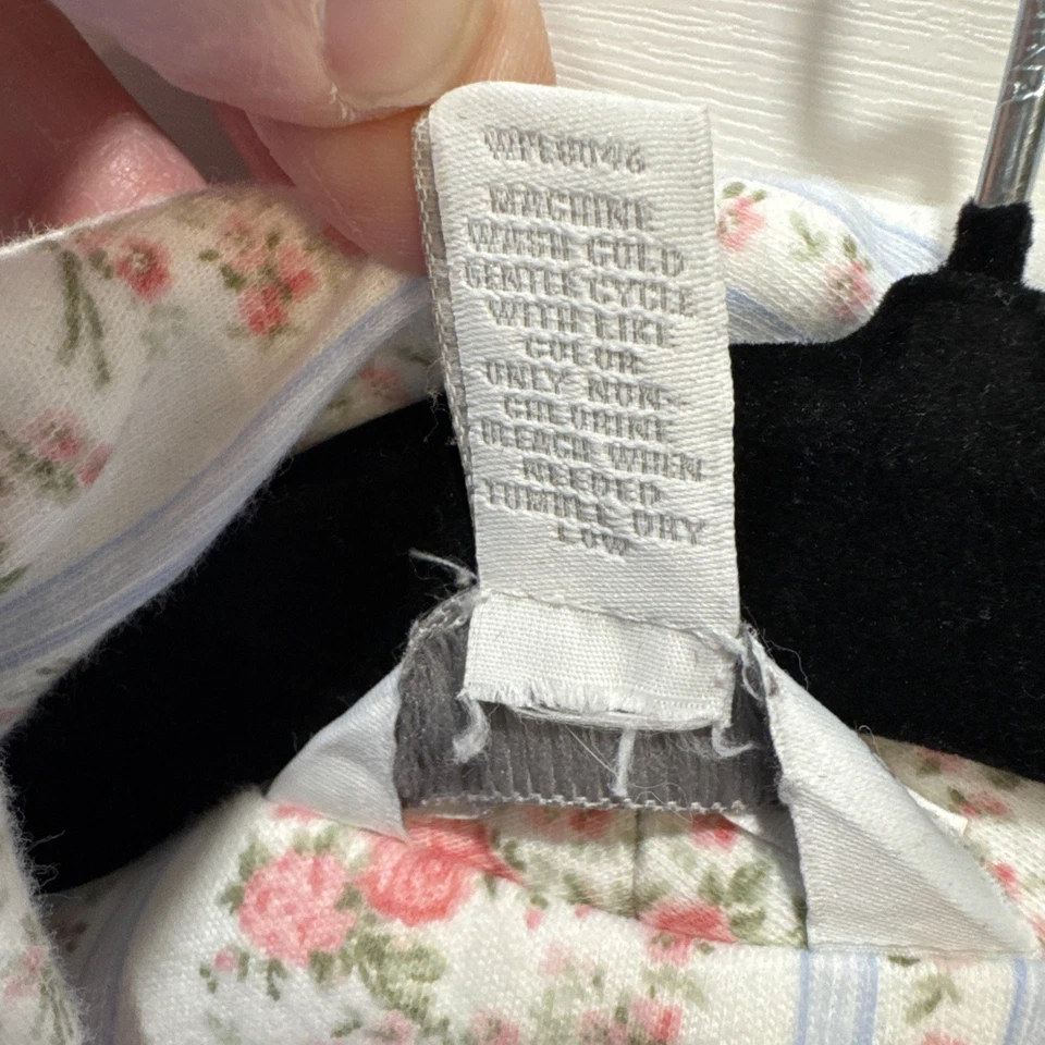 Chaqueta de cama Charter Club Intimates azul y rosa bordada algodón Peonía Pima nueva con etiquetas Foto 3 de 4