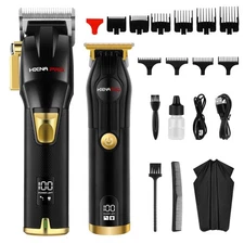 HIENA PRO Hair Clippers for Men, T Liners Trimmer Set, Professional Cordless ...