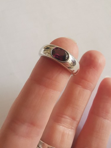 Anello in argento sterling granato misura N R99