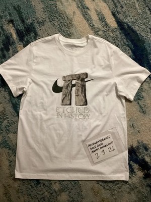 NWOT Nike Sportswear Essentials Basketball History White T-Shirt Men s Sz XL