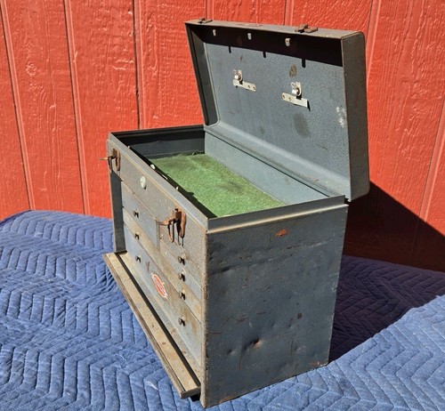 Vintage Craftsman 7 Drawer Machinist Toolbox Tool Box Chest 1950s Heritage Oval - Picture 6 of 12