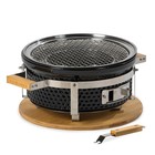 Ash & Ember 14" Hibachi Tabletop Grill & Griddle Set, Ceramic Charcoal Grill