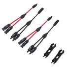 High Quality Solar Cable Y Separators for Panel DC Output Red and Black