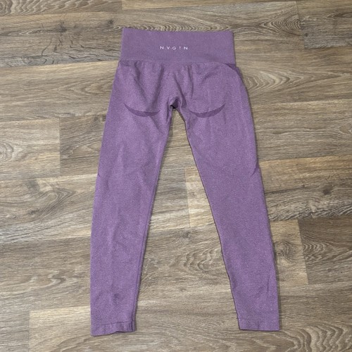NVGTN Violet Curve Seamless Leggings Medium High Waist Gym Fitness Activewear - Picture 3 of 5