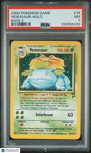 2000 Pokemon Game Base II Venusaur Holo Base II PSA 7 18/130