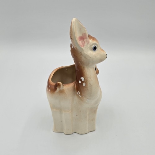 Vtg Mid-century Deer Fawn Ceramic Planter Vintage 50s 60s - Picture 2 of 8