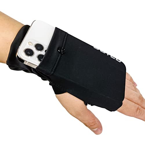 Arm Band with Glove for Running Handfree Wrist Cell Phone Holder, Wrist pink - 第 2/7 張圖片
