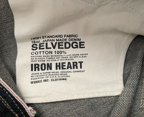 Iron Heart 634S-18 18oz Selvedge Denim Jeans size 34 - Picture 14 of 16
