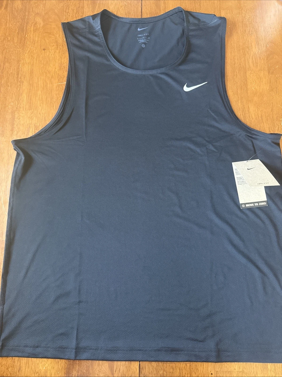 New Nike Men's Size L Dri-FIT Ready Tank Top Black Stretch Muscle DV9813-010