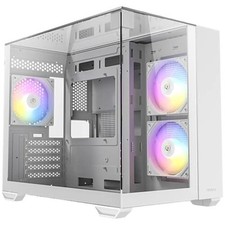 Antec CX600M Trio ARGB Mini Tower Gaming Case, White, Tempered Glass Panels, Dua