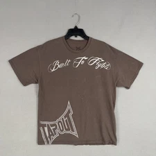 Tapout Shirt Mens XL Brown Built To Fight MMA Graphic Tapout Logo Grunge Thrash