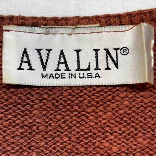 Avalin Womens Sweater Knit Top Rust V-Neck Short Sleeve USA Made 2XL - Picture 4 of 7