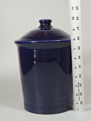 Homer Laughlin Fiestaware HLC Canister Cookie Jar with Lid Cobalt Blue 10” - Picture 9 of 9