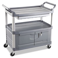 Rubbermaid Commercial 4094GRA Xtra Instrument Cart with Storage Area - Gray New