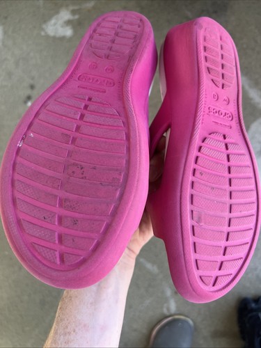 Crocs Women's Size W8 Patricia Wedge Pink Open Toe Slip On Casual Sandals - Picture 11 of 11