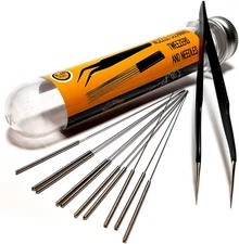 3D Printer Nozzle Cleaning Kit - 0.4Mm Needles and Tweezers Toolkit - Stainless 