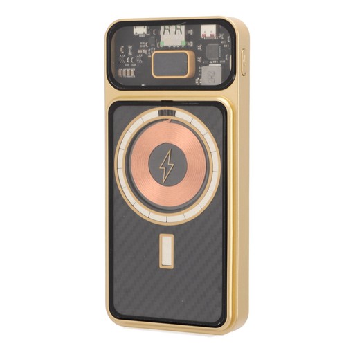 22.5W Fast Charging Power Bank Transparent Industrial Style Carbon Fiber Ba TO - Picture 20 of 24