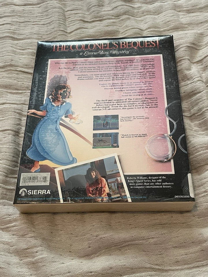 Colonel’s Bequest Roberta Williams Game Sealed Big Box PC 1989 Sierra Vintage  - Image 2 of 4