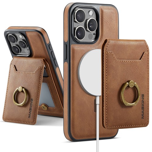 Magnetic 2in1 Ring Bracket Leather Case For Apple iPhone 16 15 14 13 12 X/XS Max - Picture 2 of 10