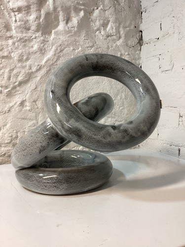 Große moderne abstrakte zeitgenössische Skulptur Ton Keramik geschwungen Künstler gefertigt - Bild 1 von 24