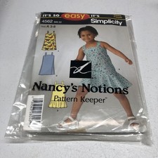 Easy Simplicity 4562 Girl 3-8 Dress Jumper Cut Sewing Pattern with Extra Ric-Rak
