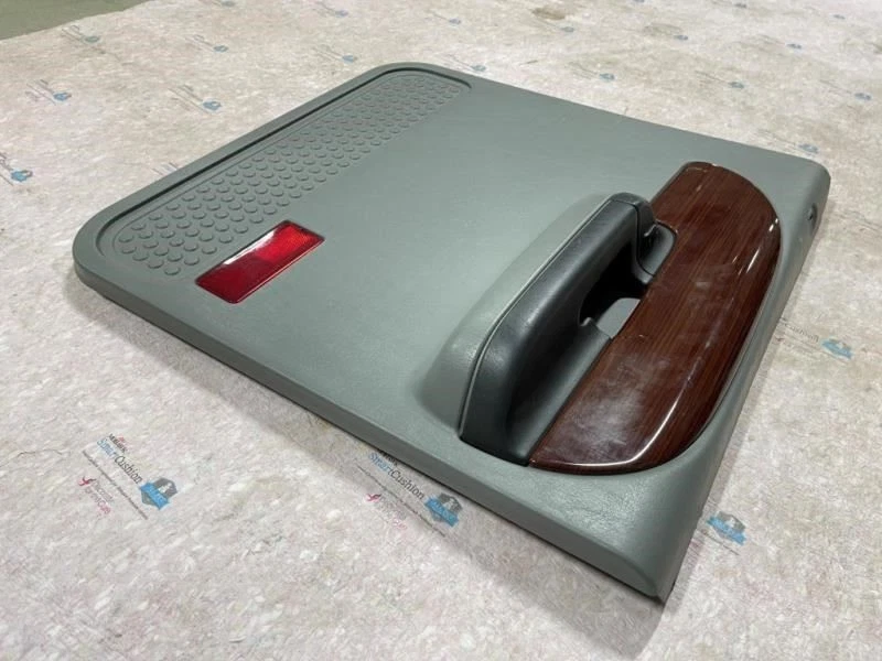 06 Ford F250 Super Duty USED RH Right Rear Gray Door Panel w Wood - Image 2 of 4