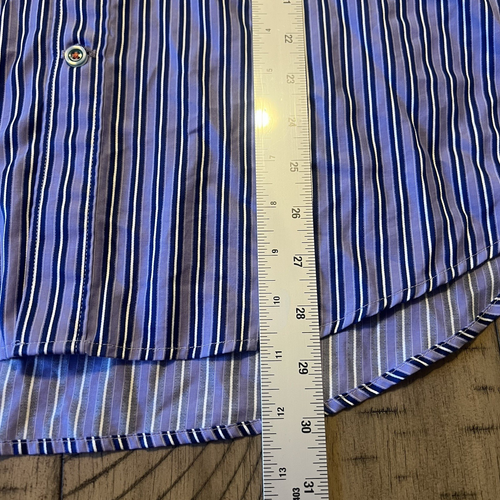Robert Graham Men's Green & Purple Striped Long Sleeve Button Up Shirt Size L - Picture 10 of 12