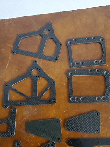 Vintage Team Associated Rc12L LOT of 15 Misc Carbon Fiber Chassis Parts - Picture 3 of 7
