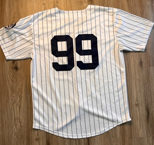 Yankees Hammer of Judge 99 Baseball Jersey Embroidered Patches Sewn White Jersey - Picture 5 of 5