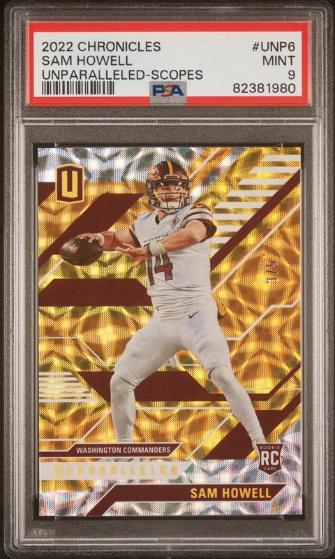 2022 Panini Chronicles Unparalleled Sam Howell #UNP-6 Scope /5 (RC) PSA 9