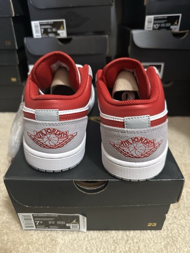 Air Jordan 1 Low SE Light Smoke Grey Gym Red Men’s DC6991-016 size 7.5 Brand New - Picture 3 of 5