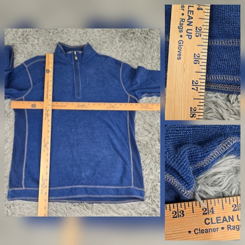 Tommy Bahama Mens Large Blue Reversible Long Sleeve 1/4 Zip Sweater - Picture 3 of 8