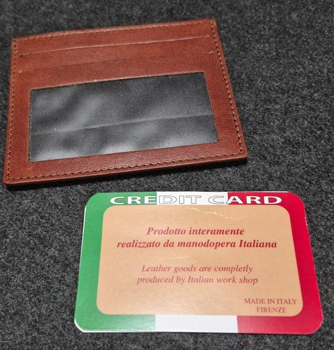 Firenze Genuine Italian Leather Card Holder Wallet Slim Credit Card Case - Picture 2 of 5