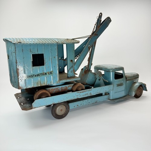VTG Stucto Tin Toy Truck Steam Shovel 1930's Construction Survivor Flatbed Dodge - Picture 8 of 24