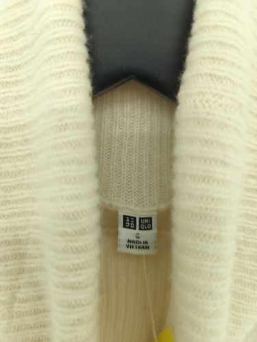 Uniqlo Damen Pullover S Creme 100% Wolle High Neck Pulli - Bild 6 von 6
